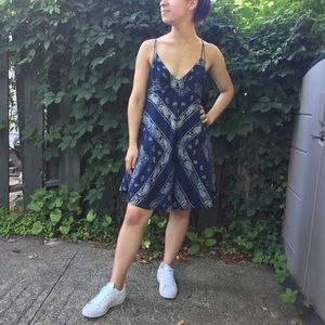 Navy Blue Bandana pattern dress